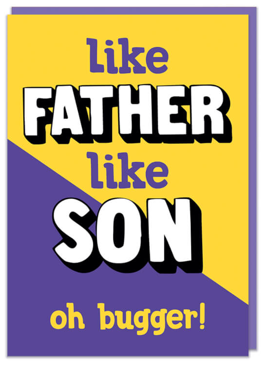 A Fathers Day card about father and son