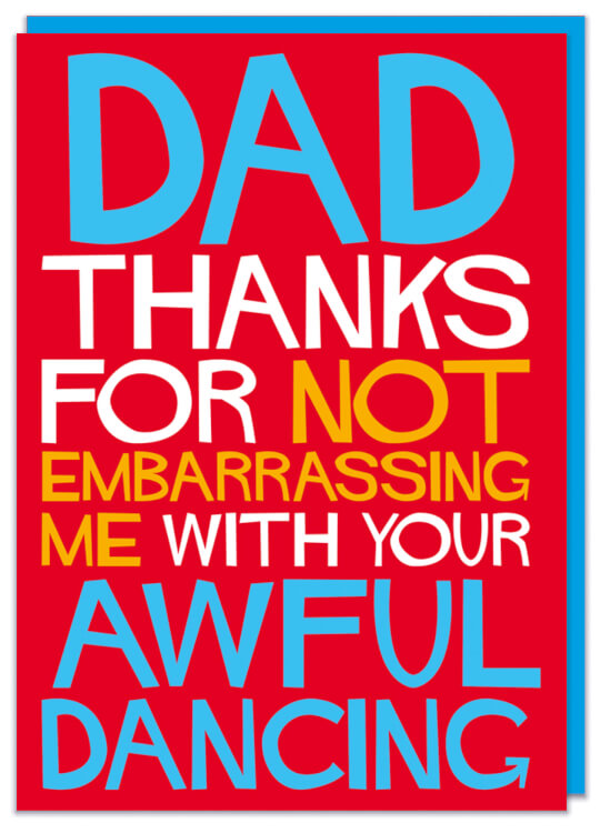 A Fathers Day card about dad dancing