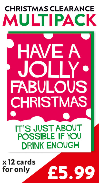 A multipack of 12 x Have a Jolly Fabulous Christmas