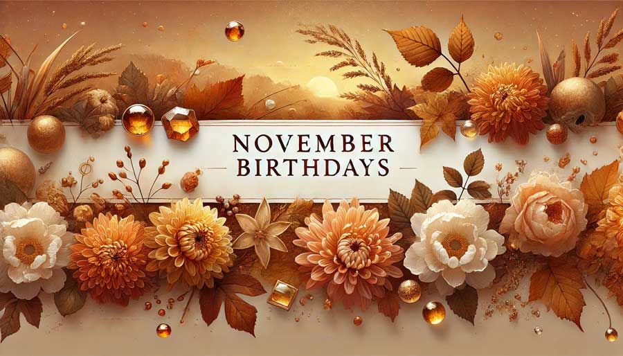 November Birthday Signs Symbols, Celebrities and Ideas for a November Birthday.