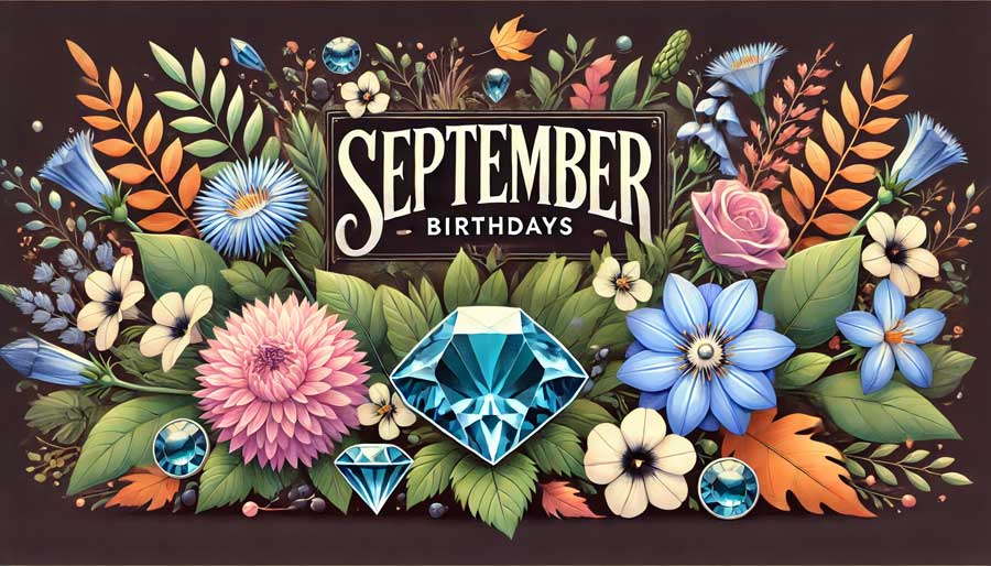 September Birthdays, signs, birthstones, celebrities, colours, flowers & more