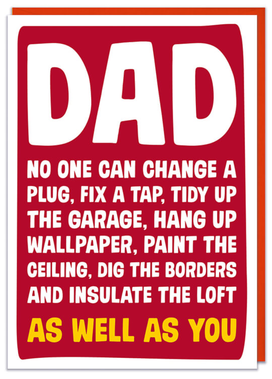 A funny Fathers Day card admiring Dads DIY skills