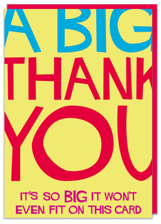 A BIG Thank You Card – Dean Morris Cards