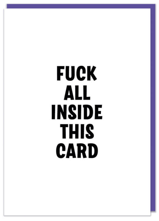 Fuck all inside Card